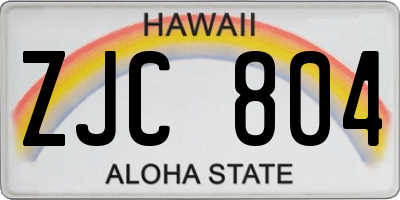 HI license plate ZJC804