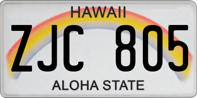 HI license plate ZJC805