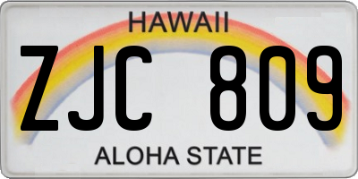 HI license plate ZJC809
