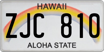 HI license plate ZJC810