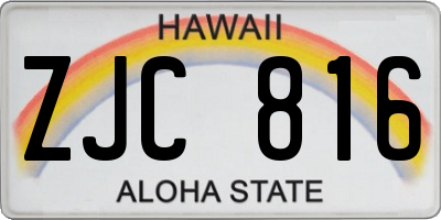 HI license plate ZJC816