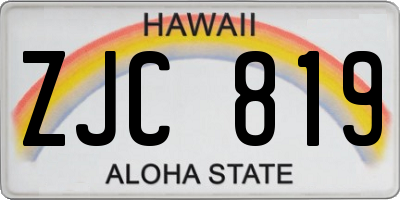 HI license plate ZJC819