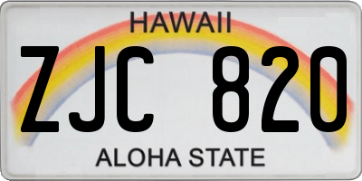HI license plate ZJC820