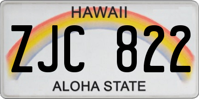 HI license plate ZJC822