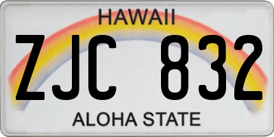 HI license plate ZJC832