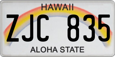 HI license plate ZJC835