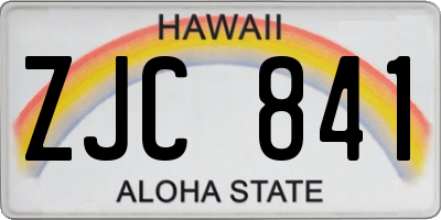 HI license plate ZJC841