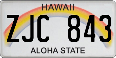 HI license plate ZJC843