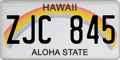 HI license plate ZJC845