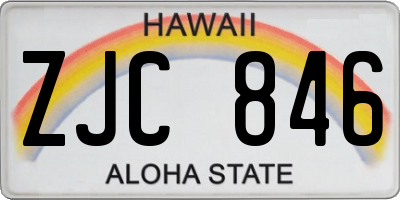 HI license plate ZJC846
