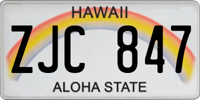 HI license plate ZJC847
