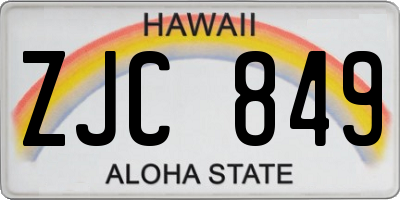 HI license plate ZJC849