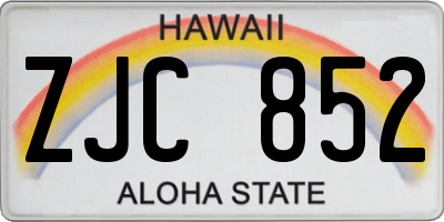 HI license plate ZJC852