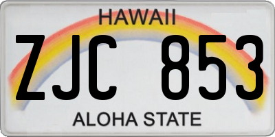 HI license plate ZJC853