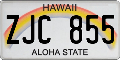 HI license plate ZJC855