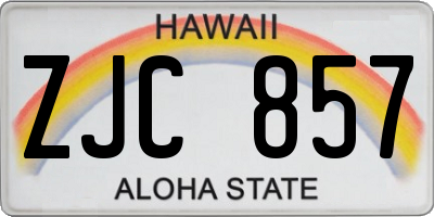 HI license plate ZJC857