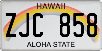 HI license plate ZJC858