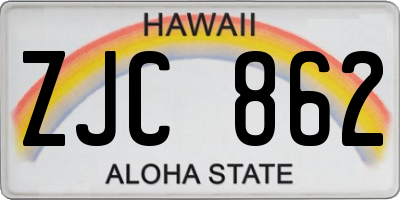 HI license plate ZJC862