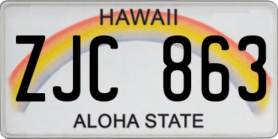 HI license plate ZJC863