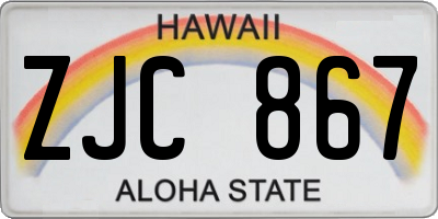 HI license plate ZJC867