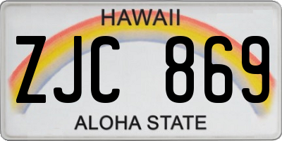 HI license plate ZJC869