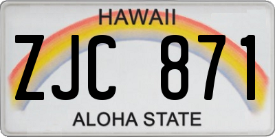 HI license plate ZJC871