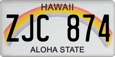 HI license plate ZJC874