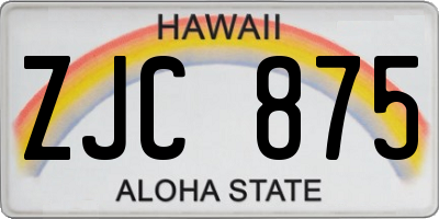 HI license plate ZJC875
