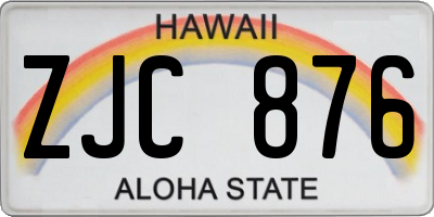 HI license plate ZJC876