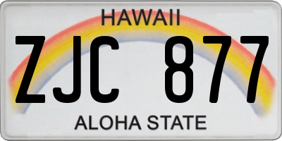 HI license plate ZJC877