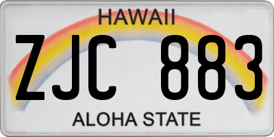 HI license plate ZJC883