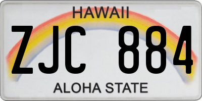 HI license plate ZJC884