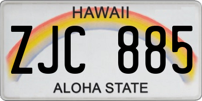 HI license plate ZJC885