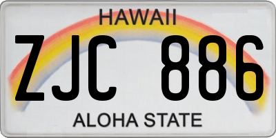 HI license plate ZJC886