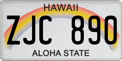 HI license plate ZJC890