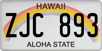 HI license plate ZJC893
