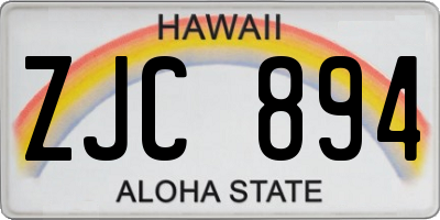 HI license plate ZJC894