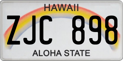 HI license plate ZJC898