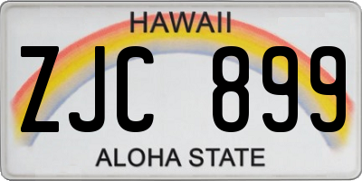 HI license plate ZJC899