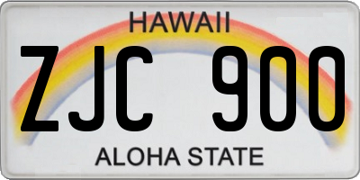 HI license plate ZJC900
