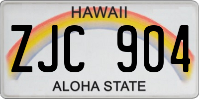 HI license plate ZJC904