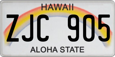 HI license plate ZJC905