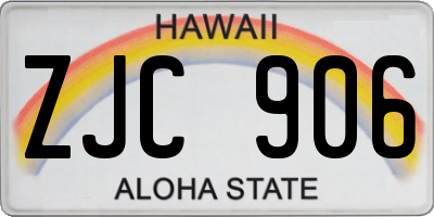 HI license plate ZJC906
