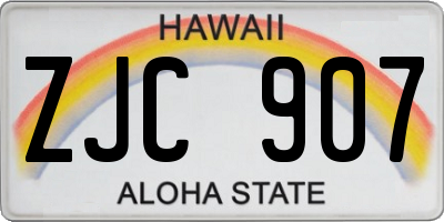 HI license plate ZJC907
