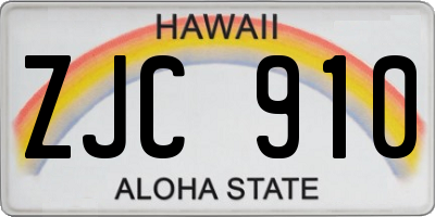 HI license plate ZJC910