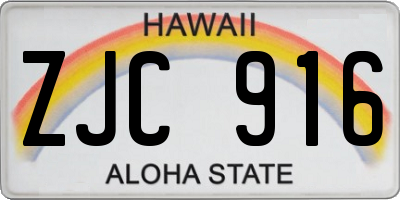 HI license plate ZJC916