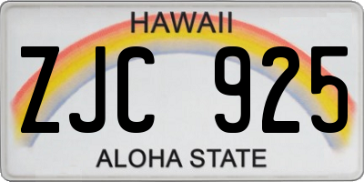 HI license plate ZJC925