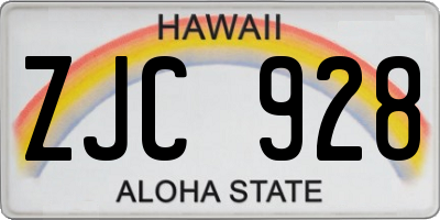 HI license plate ZJC928