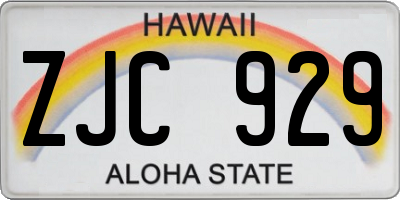 HI license plate ZJC929