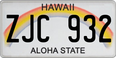 HI license plate ZJC932